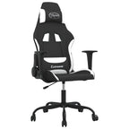 Gaming-Stuhl mit Massagefunktion Schwarz und Weiß Stoff