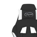 Gaming-Stuhl mit Massagefunktion Schwarz und Weiß Stoff