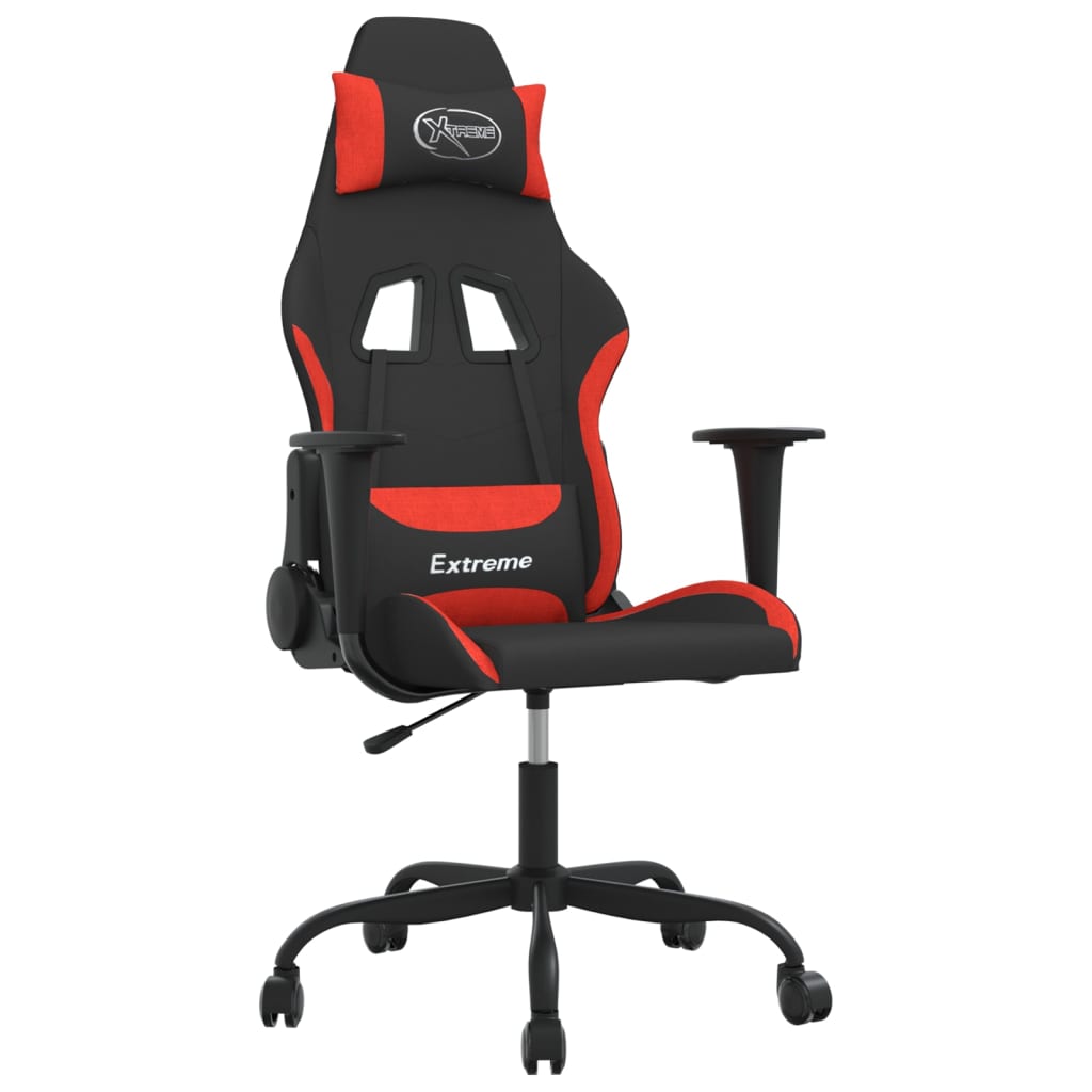 Gaming-Stuhl mit Massagefunktion Schwarz und Rot Stoff