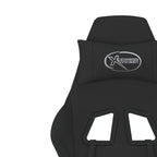 Gaming-Stuhl mit Massage & Fußstütze Schwarz Stoff