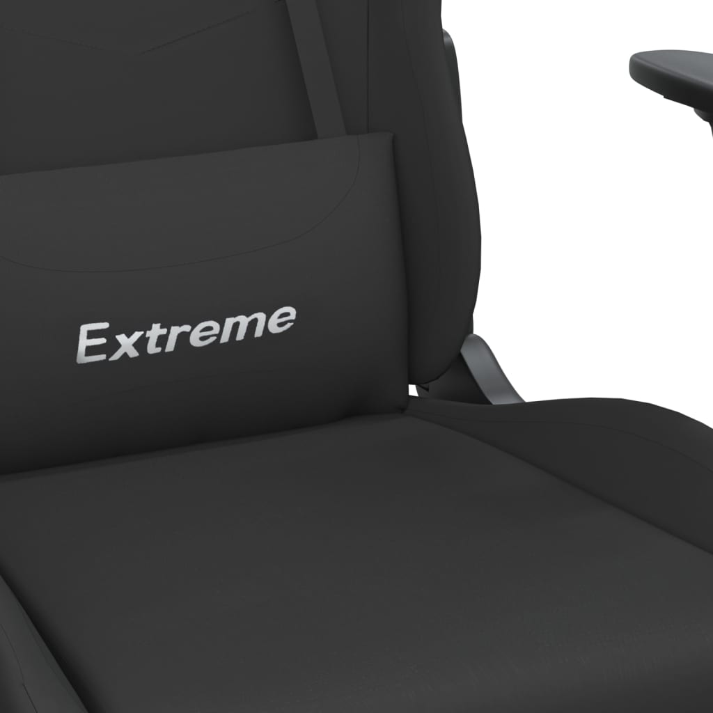 Gaming-Stuhl mit Massage & Fußstütze Schwarz Stoff