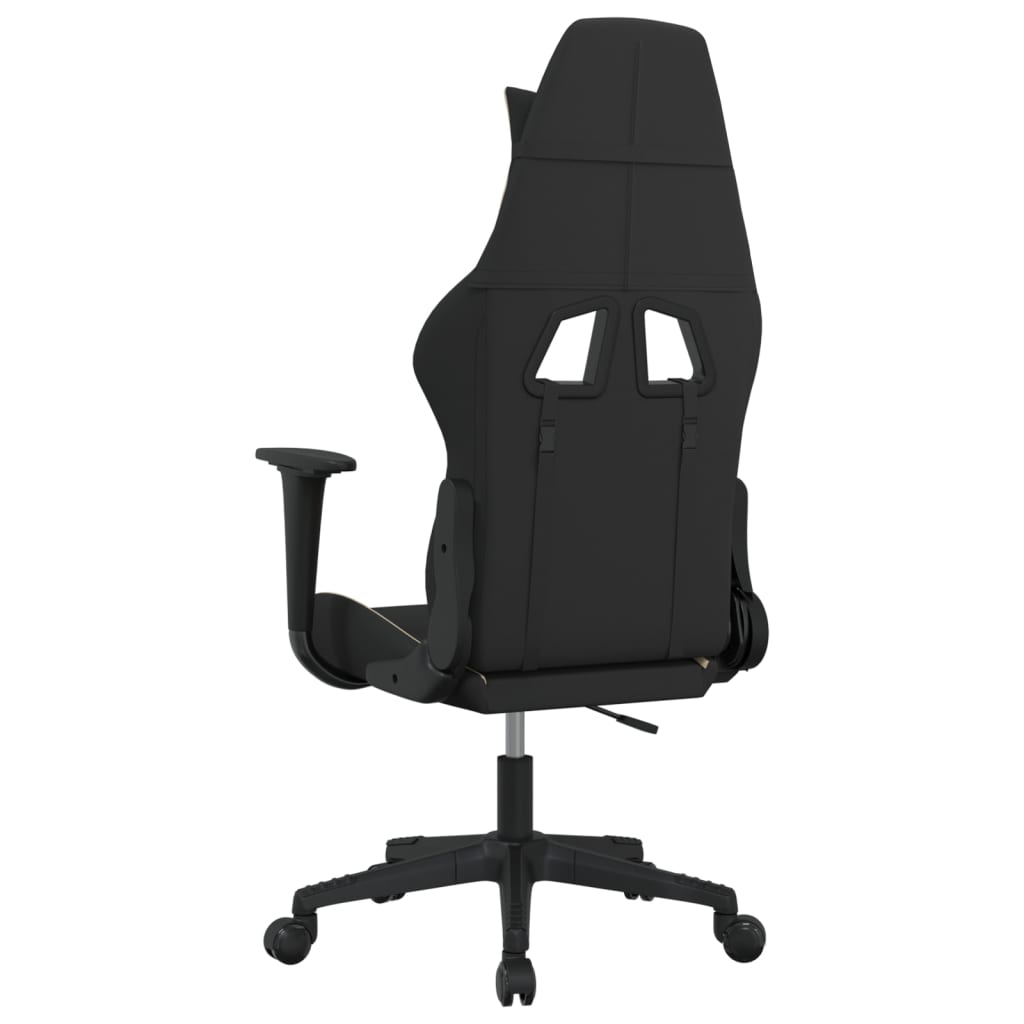 Gaming-Stuhl mit Massagefunktion Schwarz und Creme Stoff