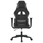 Gaming-Stuhl mit Massagefunktion Schwarz und Hellgrau Stoff