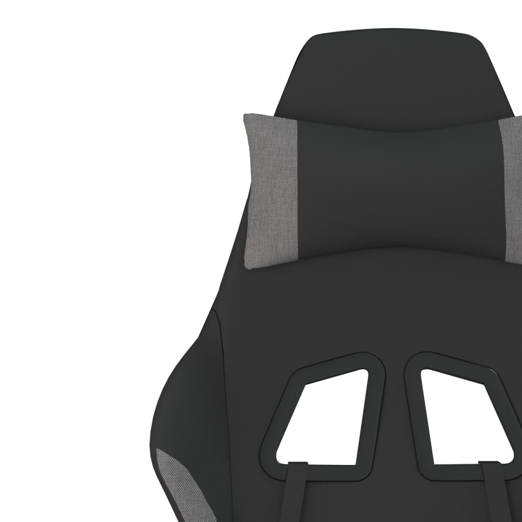 Gaming-Stuhl mit Massagefunktion Schwarz und Hellgrau Stoff