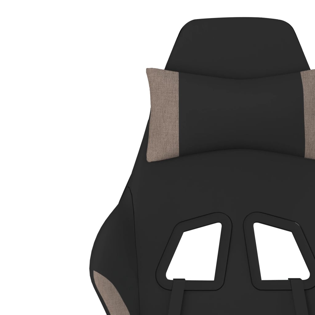 Gaming-Stuhl mit Massagefunktion Schwarz und Taupe Stoff