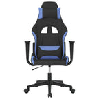 Gaming-Stuhl mit Massagefunktion Schwarz und Blau Stoff