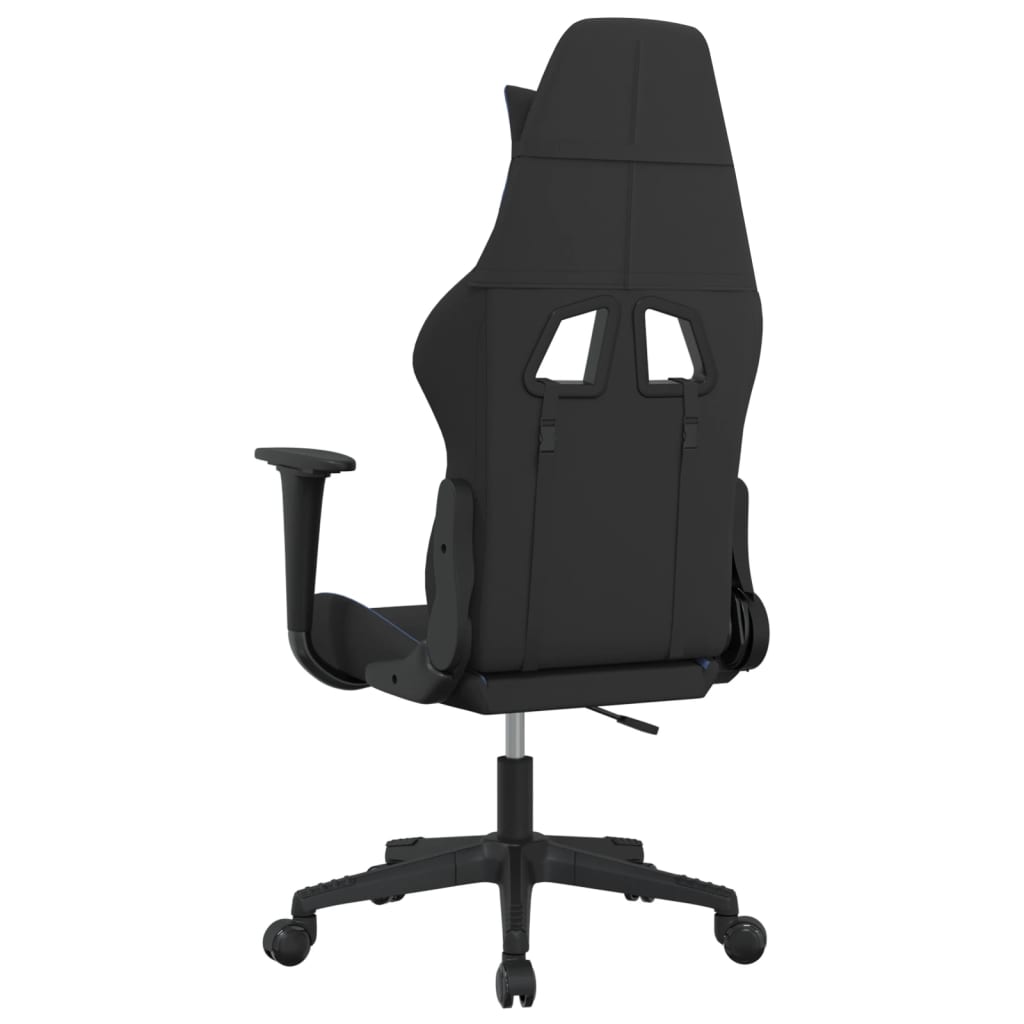 Gaming-Stuhl mit Massagefunktion Schwarz und Blau Stoff