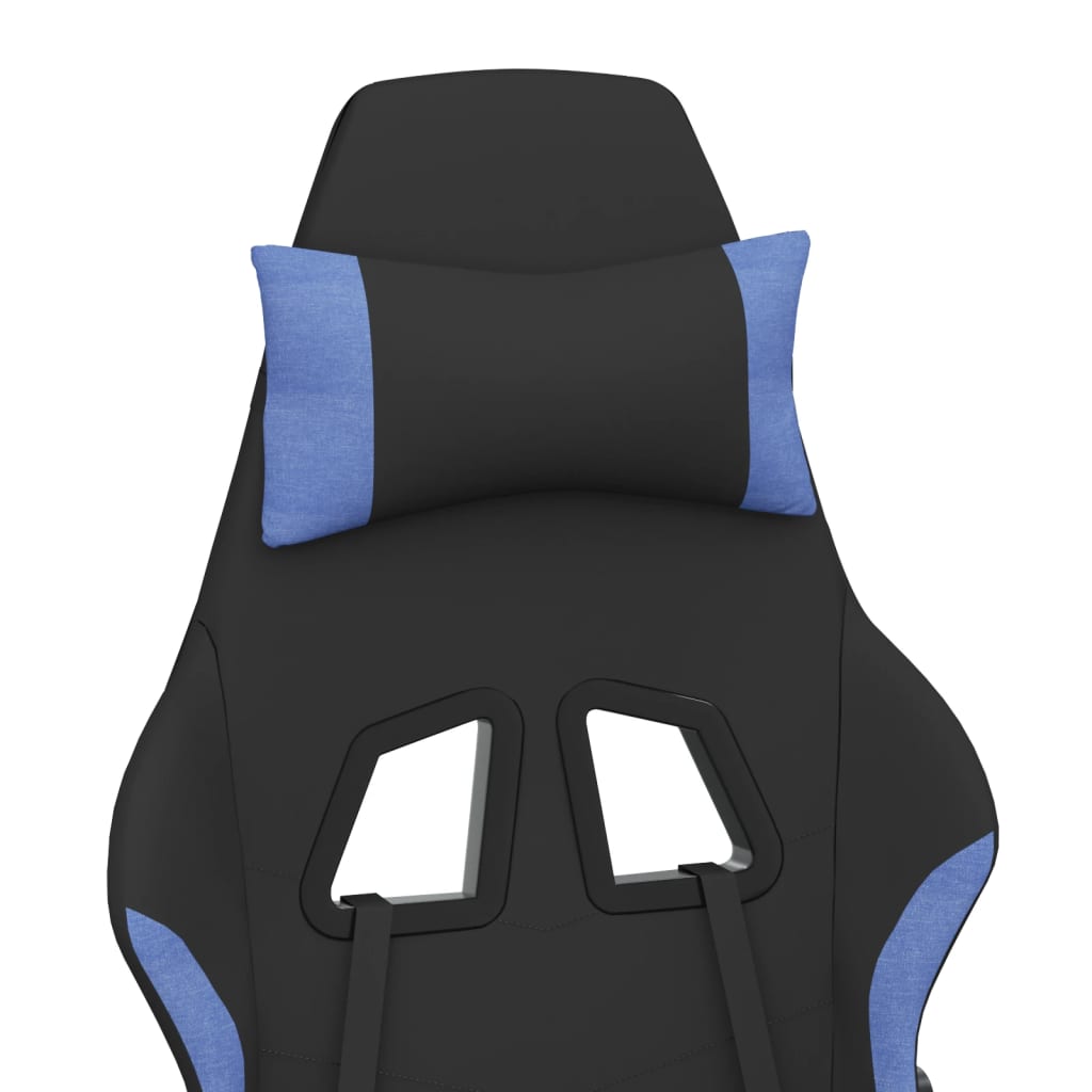 Gaming-Stuhl mit Massagefunktion Schwarz und Blau Stoff