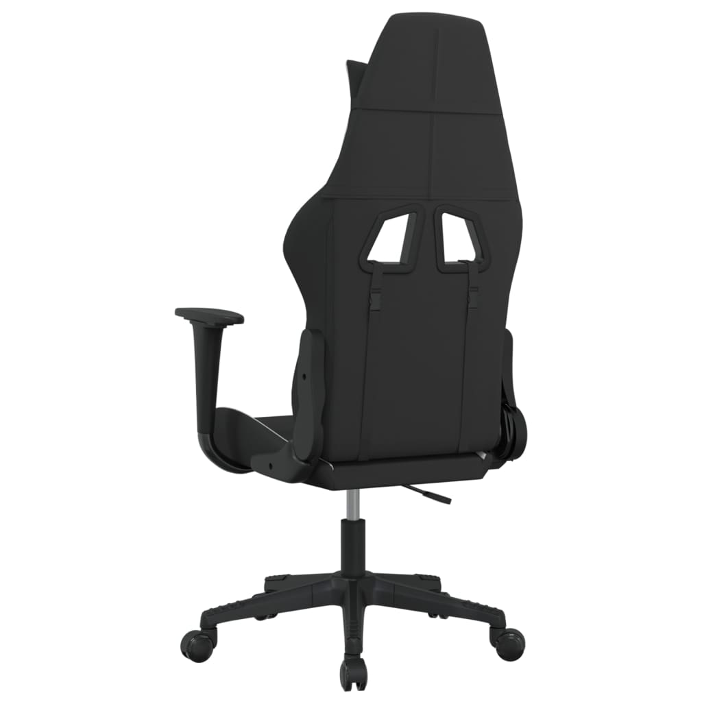 Gaming-Stuhl mit Massagefunktion Schwarz und Weiß Stoff