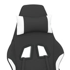 Gaming-Stuhl mit Massagefunktion Schwarz und Weiß Stoff