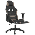 Gaming-Stuhl mit Massage & Fußstütze Schwarz und Taupe Stoff