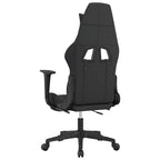 Gaming-Stuhl mit Massage & Fußstütze Schwarz und Blau Stoff