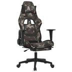 Gaming-Stuhl mit Massage & Fußstütze Schwarz Camouflage Stoff