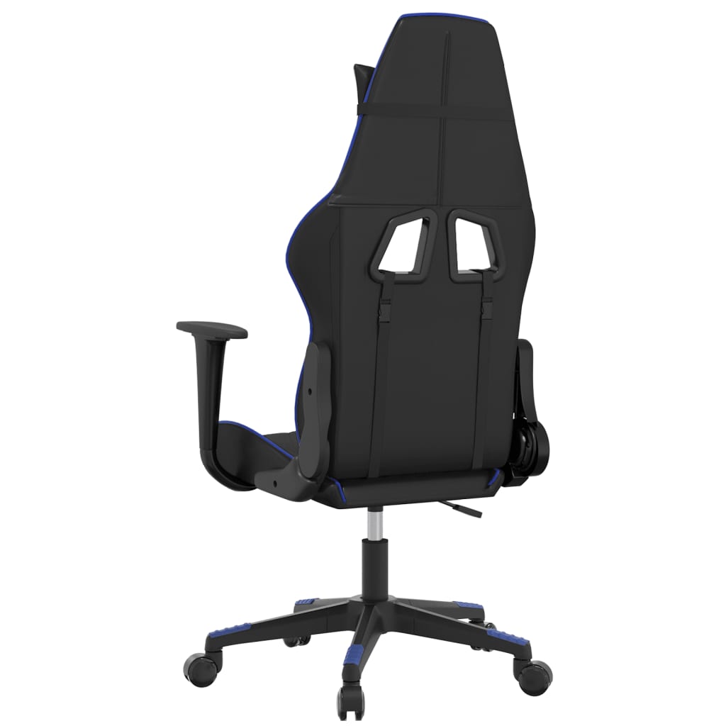 Gaming-Stuhl mit Massagefunktion Schwarz und Blau Kunstleder