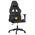 Gaming-Stuhl mit Massagefunktion Schwarz und Grau Kunstleder