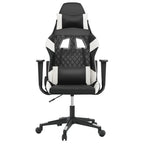 Gaming-Stuhl mit Massagefunktion Schwarz und Weiß Kunstleder