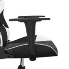 Gaming-Stuhl mit Massagefunktion Schwarz und Weiß Kunstleder
