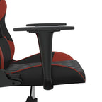 Gaming-Stuhl mit Massagefunktion Schwarz und Weinrot Kunstleder