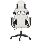 Gaming-Stuhl mit Massagefunktion Weiß und Schwarz Kunstleder
