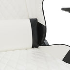 Gaming-Stuhl mit Massagefunktion Weiß und Schwarz Kunstleder