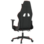 Gaming-Stuhl mit Massage & Fußstütze Schwarz & Rot Kunstleder