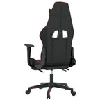 Gaming-Stuhl mit Massage & Fußstütze Schwarz Weinrot Kunstleder
