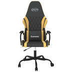 Gaming-Stuhl mit Massagefunktion Schwarz & Golden Kunstleder