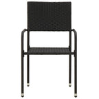 5-tlg. Garten-Essgruppe Poly Rattan Schwarz