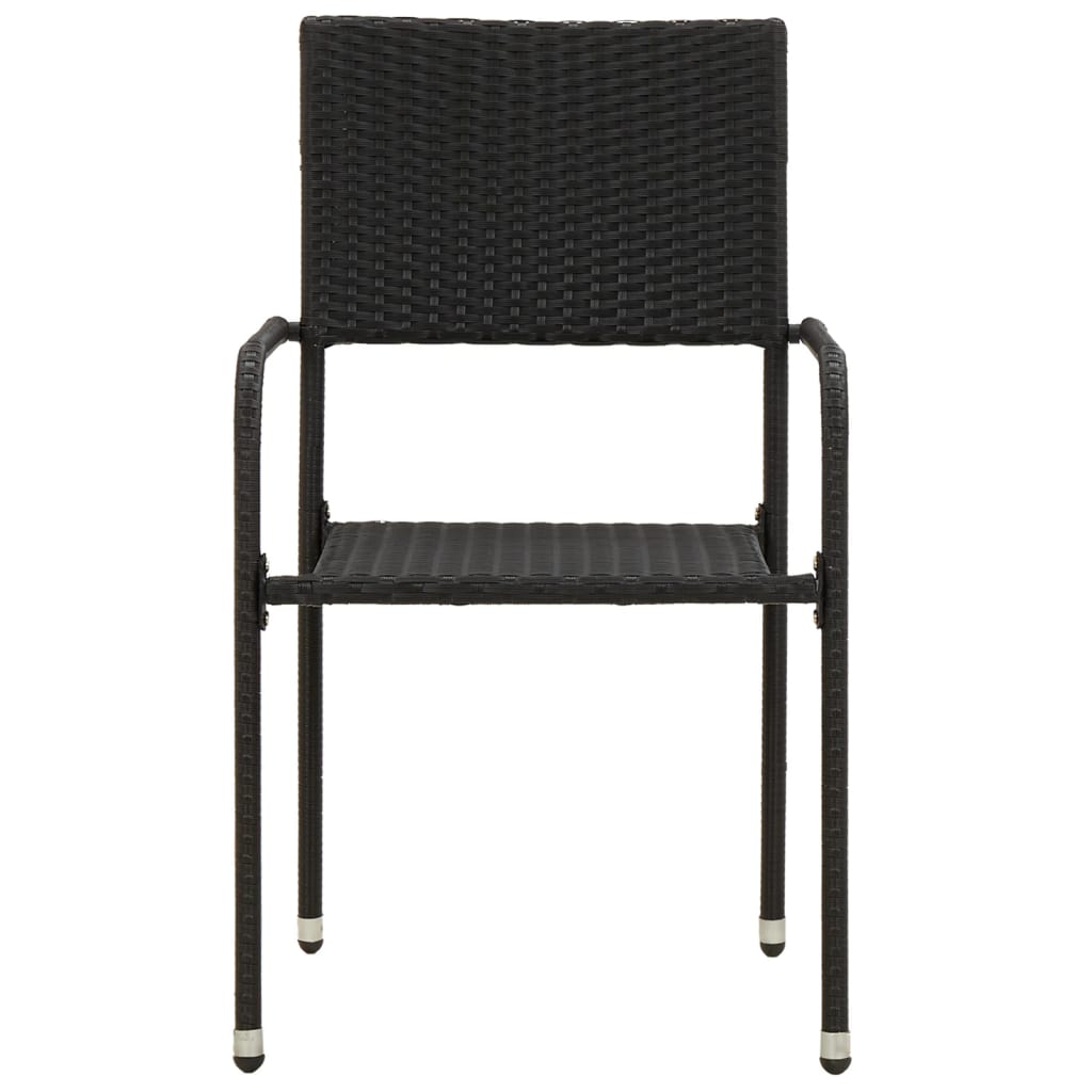 5-tlg. Garten-Essgruppe Poly Rattan Schwarz
