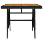 5-tlg. Garten-Essgruppe Poly Rattan Schwarz