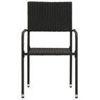 5-tlg. Garten-Essgruppe Poly Rattan Schwarz