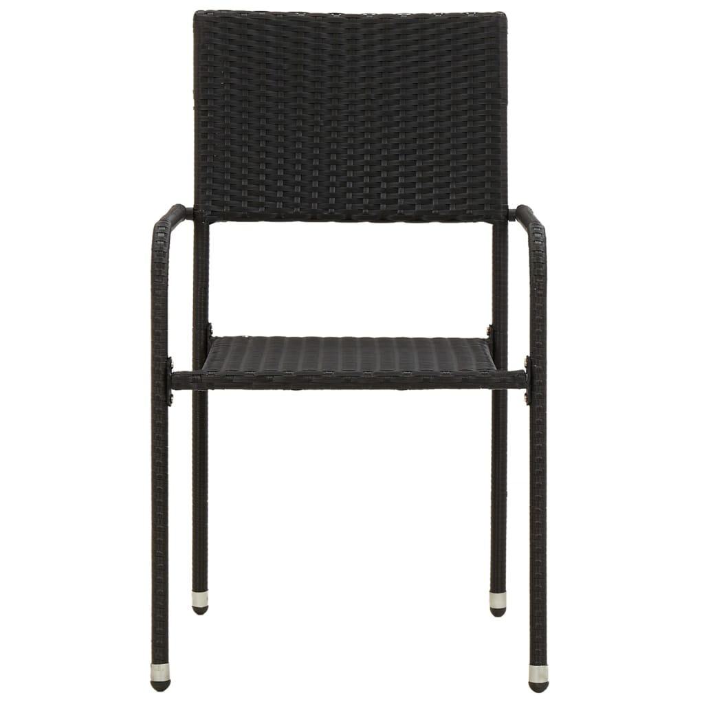5-tlg. Garten-Essgruppe Poly Rattan Schwarz