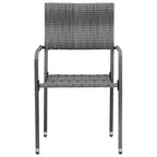 7-tlg. Garten-Essgruppe Poly Rattan Grau