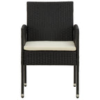 9-tlg. Garten-Essgruppe Poly Rattan Schwarz