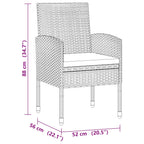 9-tlg. Garten-Essgruppe Poly Rattan Schwarz