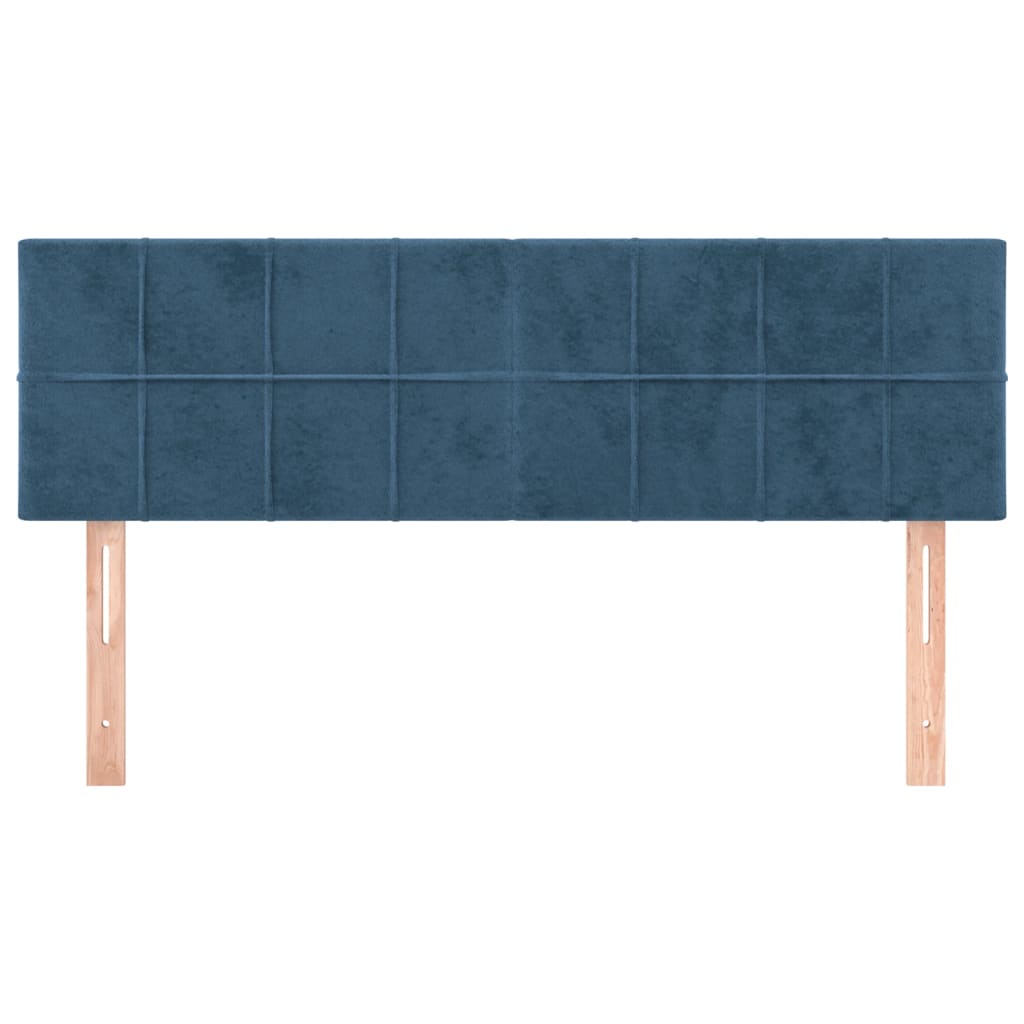 Kopfteile 2 Stk. Dunkelblau 72x5x78/88 cm Samt