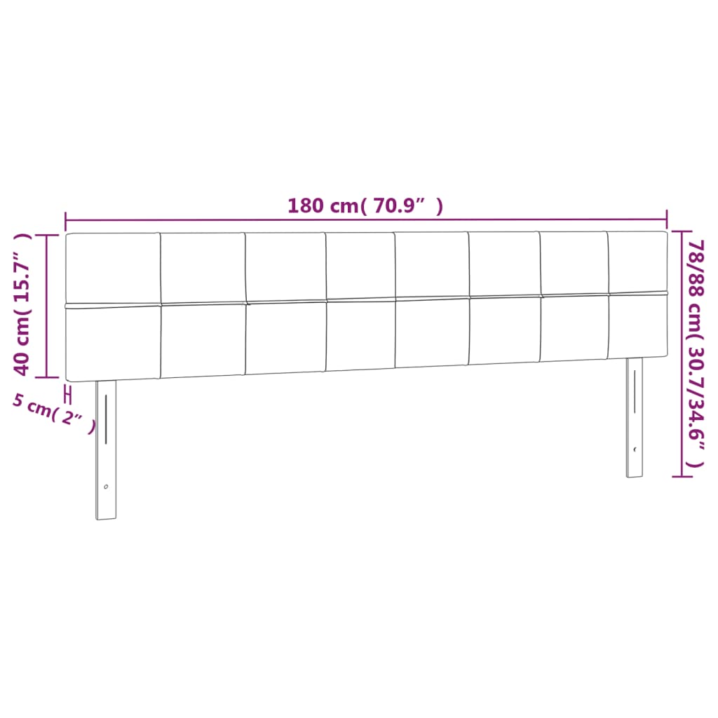 Kopfteile 2 Stk. Blau 90x5x78/88 cm Stoff