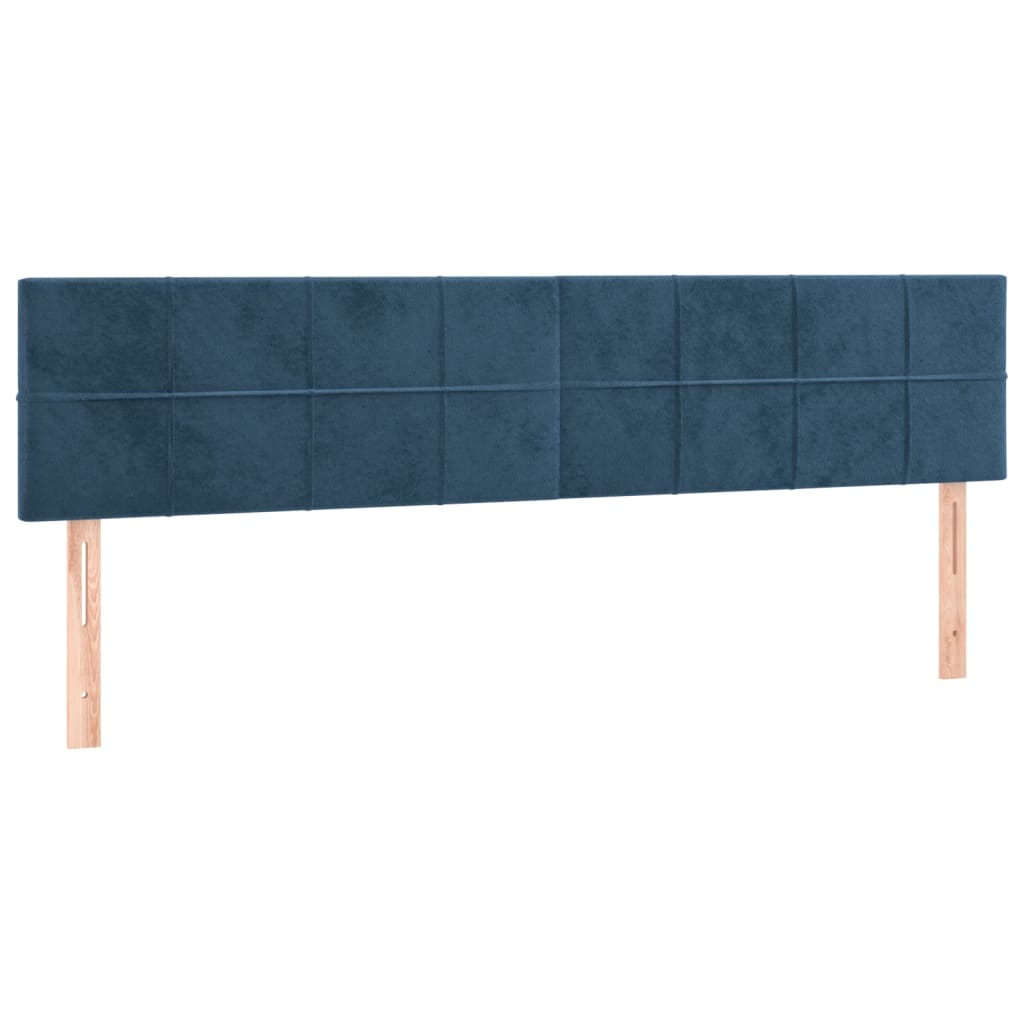 Kopfteile 2 Stk. Dunkelblau 100x5x78/88 cm Samt