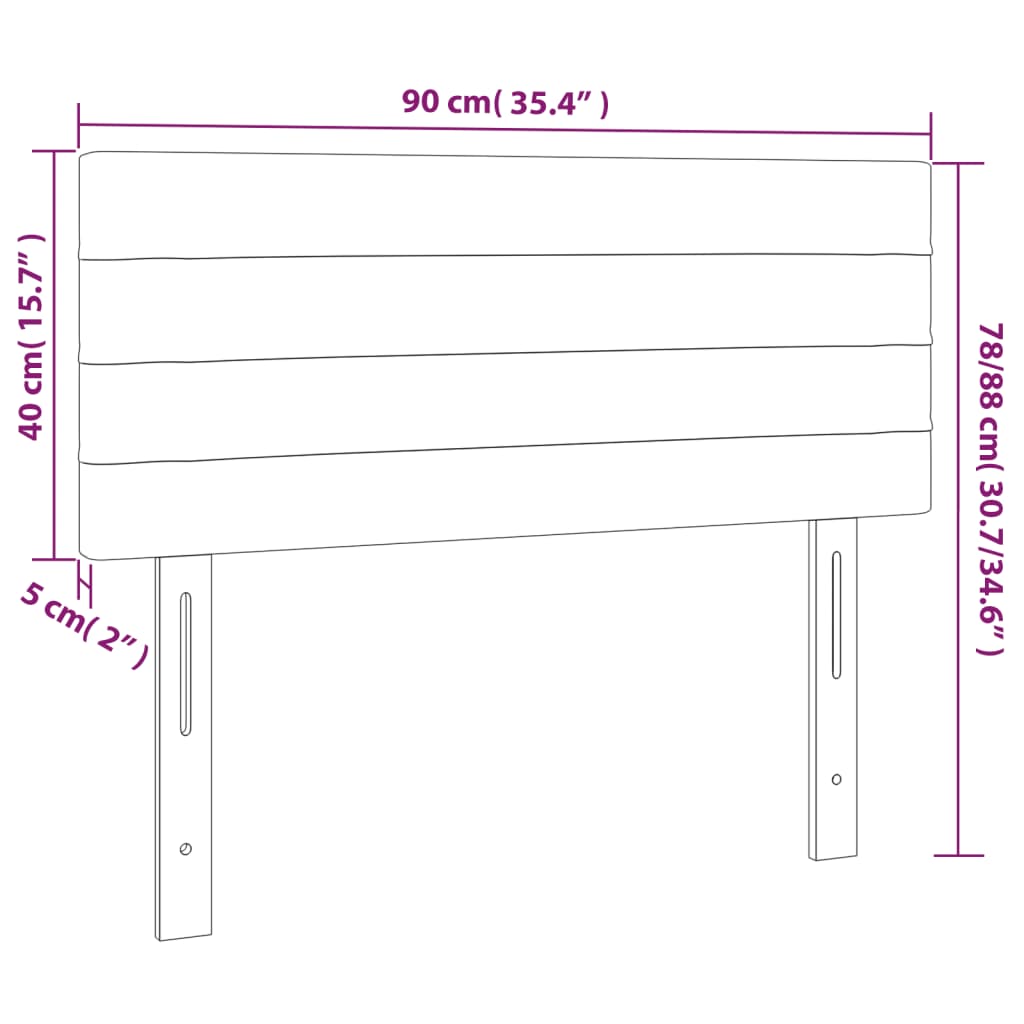 Kopfteil Dunkelblau 90x5x78/88 cm Samt