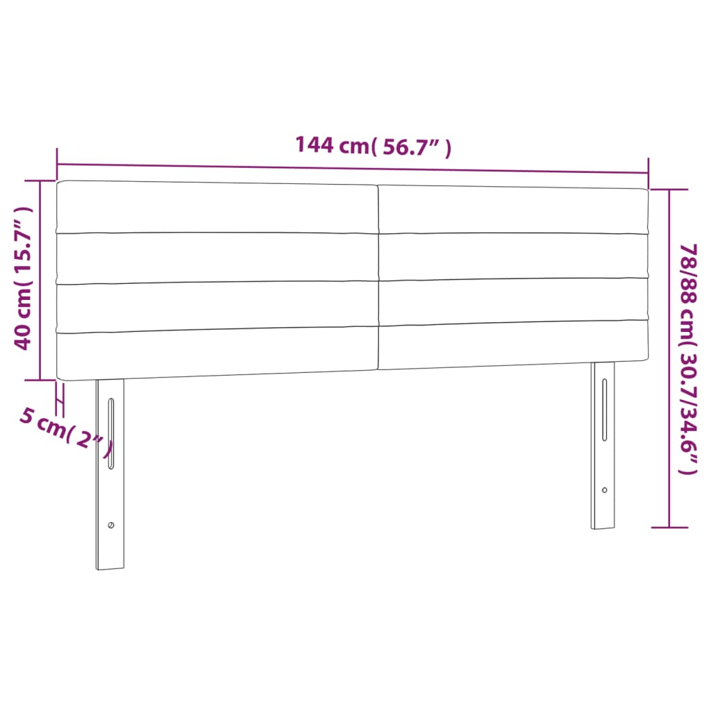 Kopfteile 2 Stk. Blau 72x5x78/88 cm Stoff