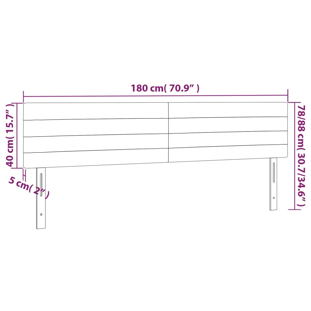 Kopfteile 2 Stk. Blau 90x5x78/88 cm Stoff