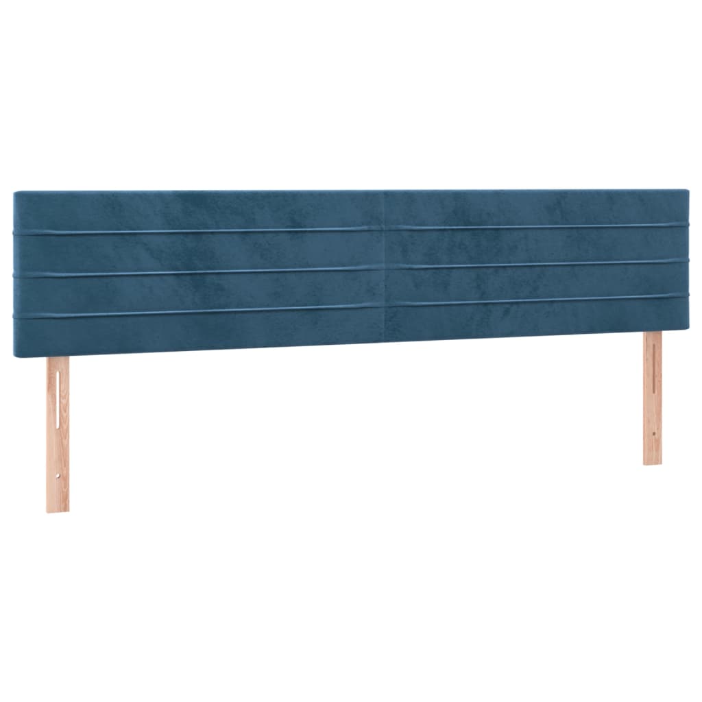 Kopfteile 2 Stk. Dunkelblau 90x5x78/88 cm Samt