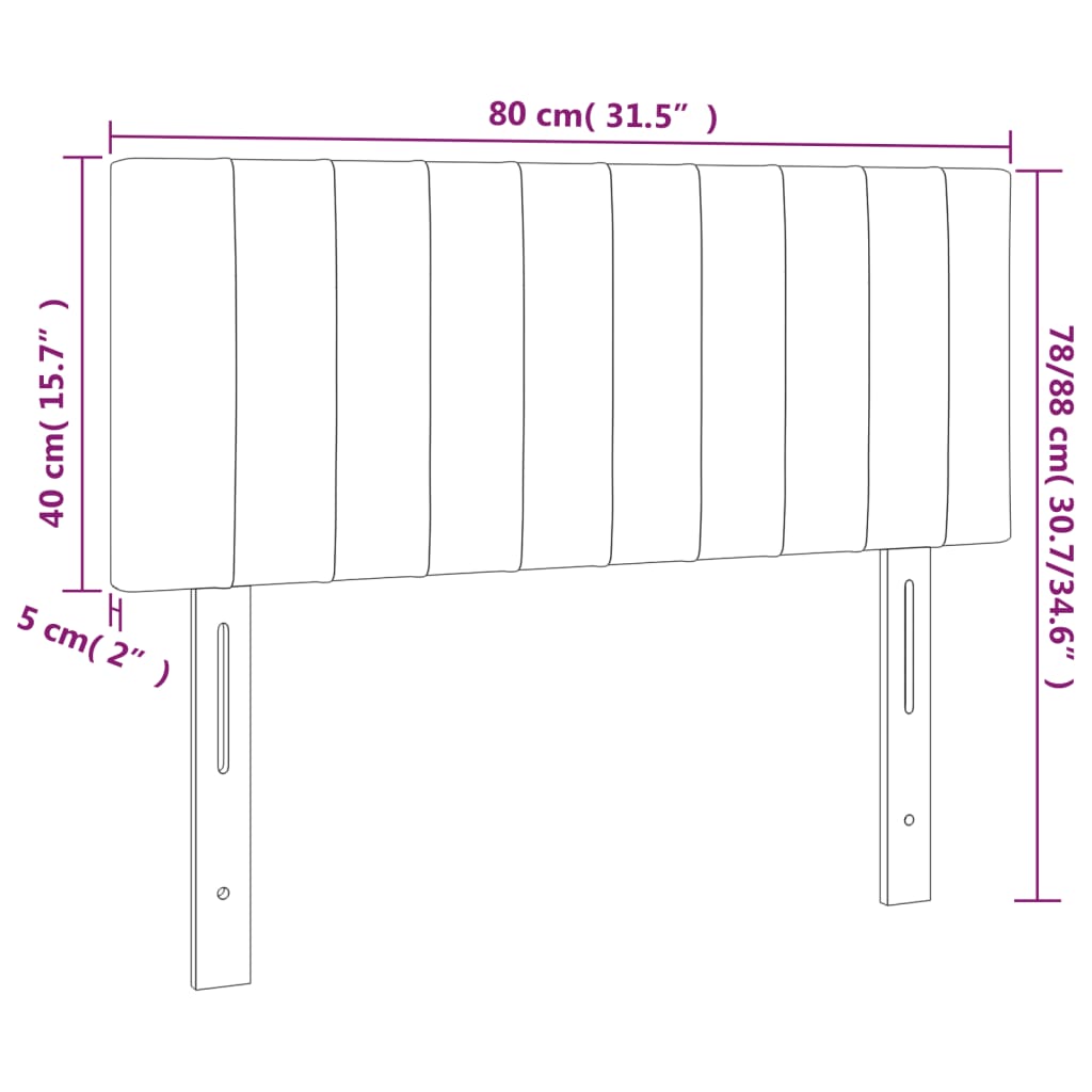 Kopfteil Dunkelblau 80x5x78/88 cm Samt