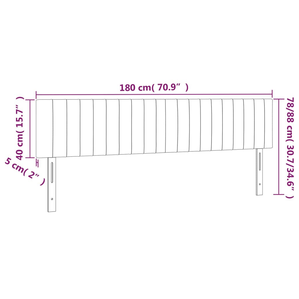 Kopfteile 2 Stk. Blau 90x5x78/88 cm Stoff