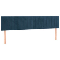 Kopfteile 2 Stk. Dunkelblau 100x5x78/88 cm Samt