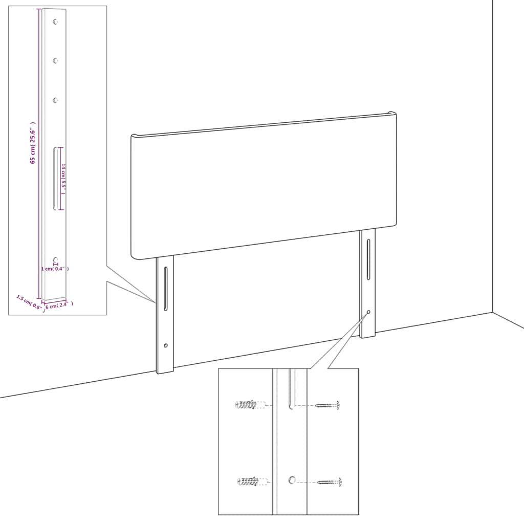 Kopfteile 2 Stk. Dunkelblau 72x7x78/88 cm Samt