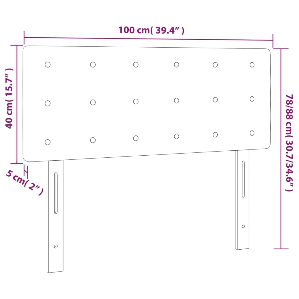 Kopfteil Blau 100x5x78/88 cm Stoff