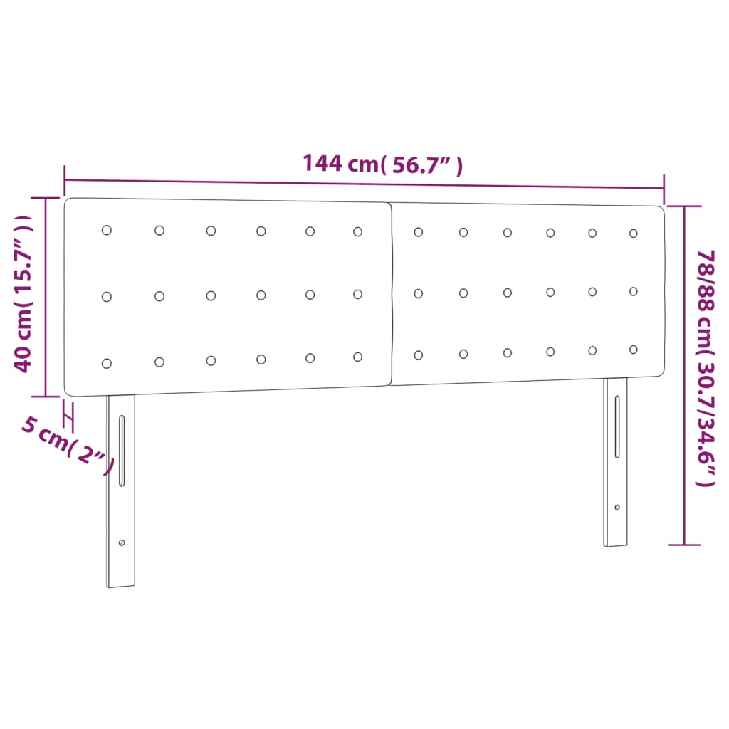 Kopfteile 2 Stk. Weiß 72x5x78/88 cm Kunstleder