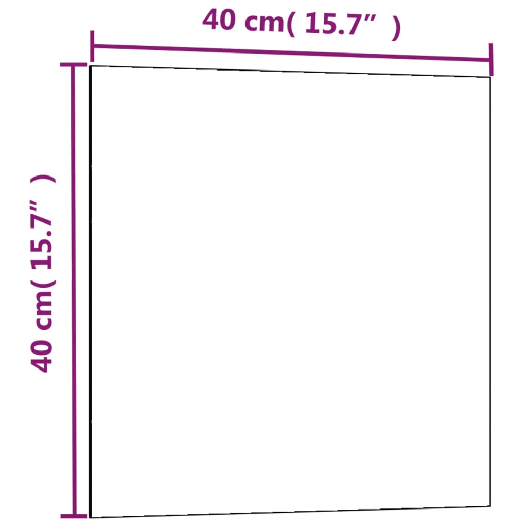 Magnettafel Wandmontage Schwarz 40x40 cm  Hartglas