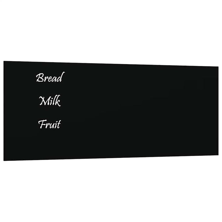 Magnettafel Wandmontage Schwarz 50x20 cm Hartglas